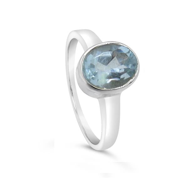 Blue Topaz Facet Ring