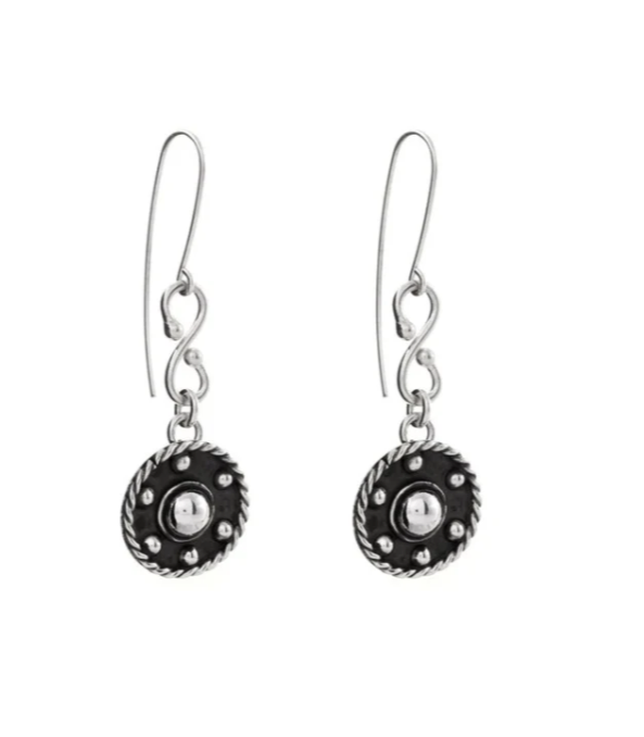 Oxidised Silver Ball Drop Earrings