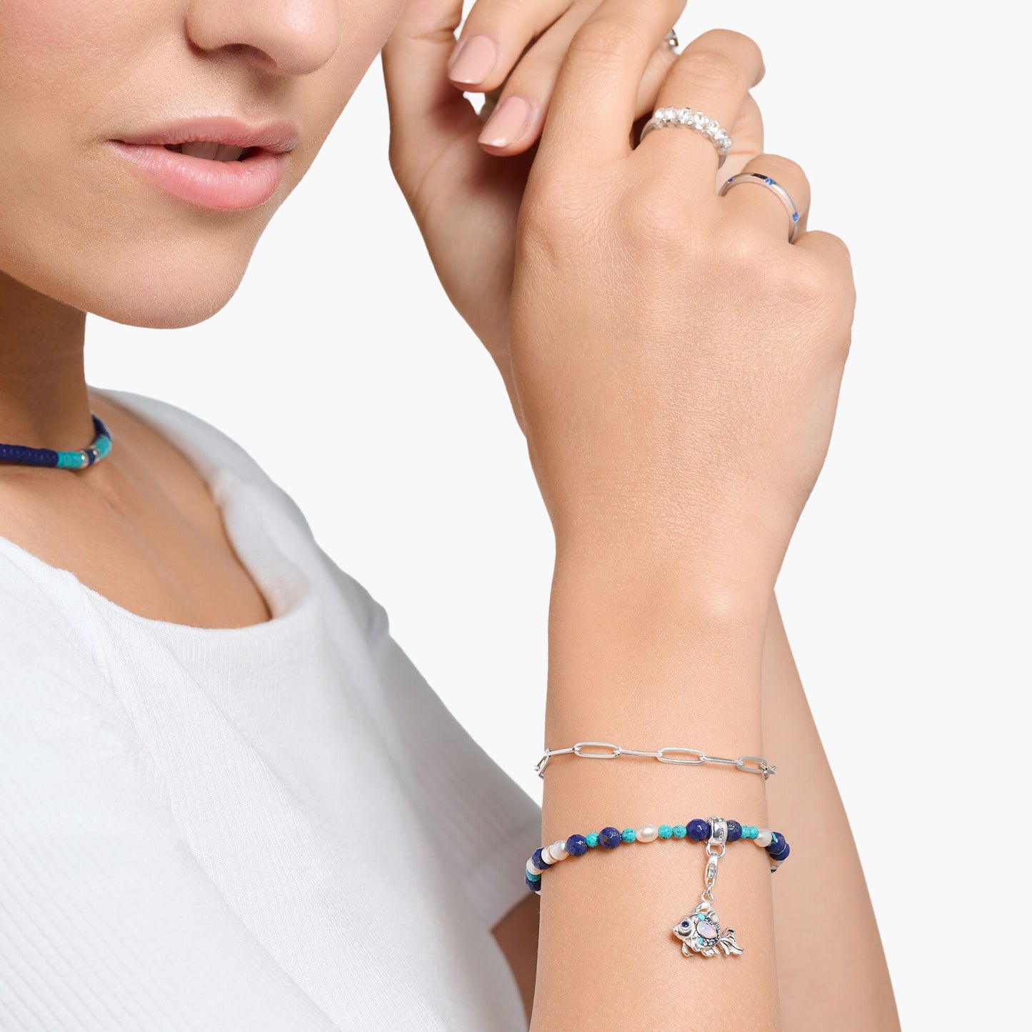 Thomas Sabo Fish With Blue Stones Charm