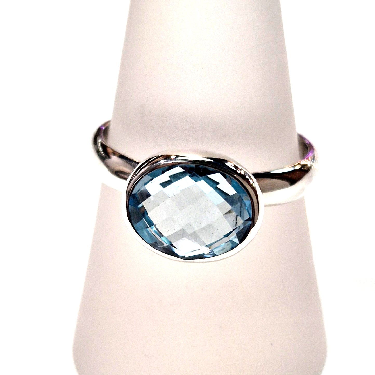 Oval Blue Topaz Ring