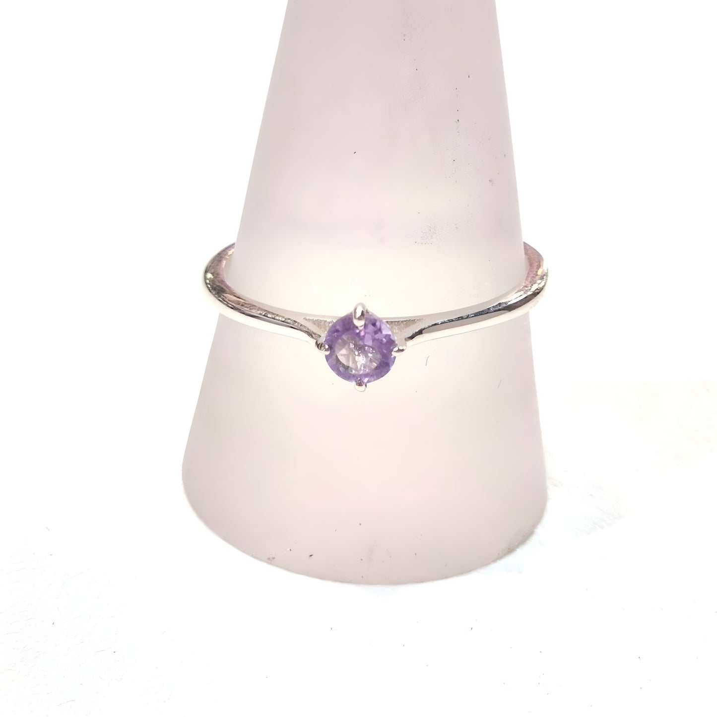 Petite Pale Amethyst Solitaire Ring