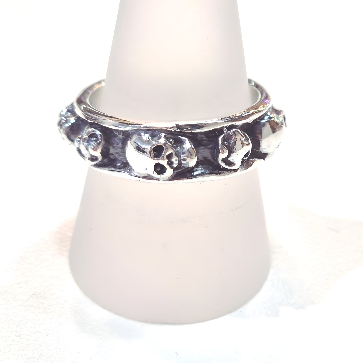Skull Motif Sterling Silver Band