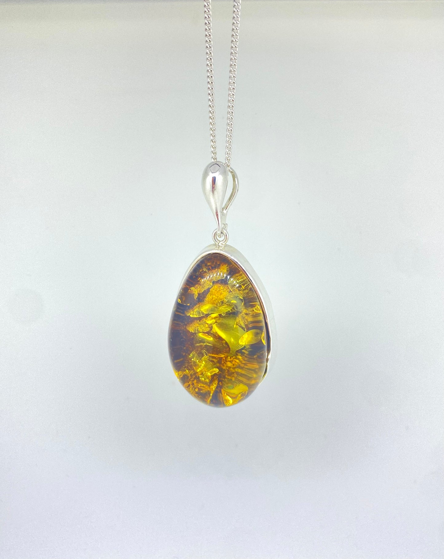 Thick Amber Droplet Pendant