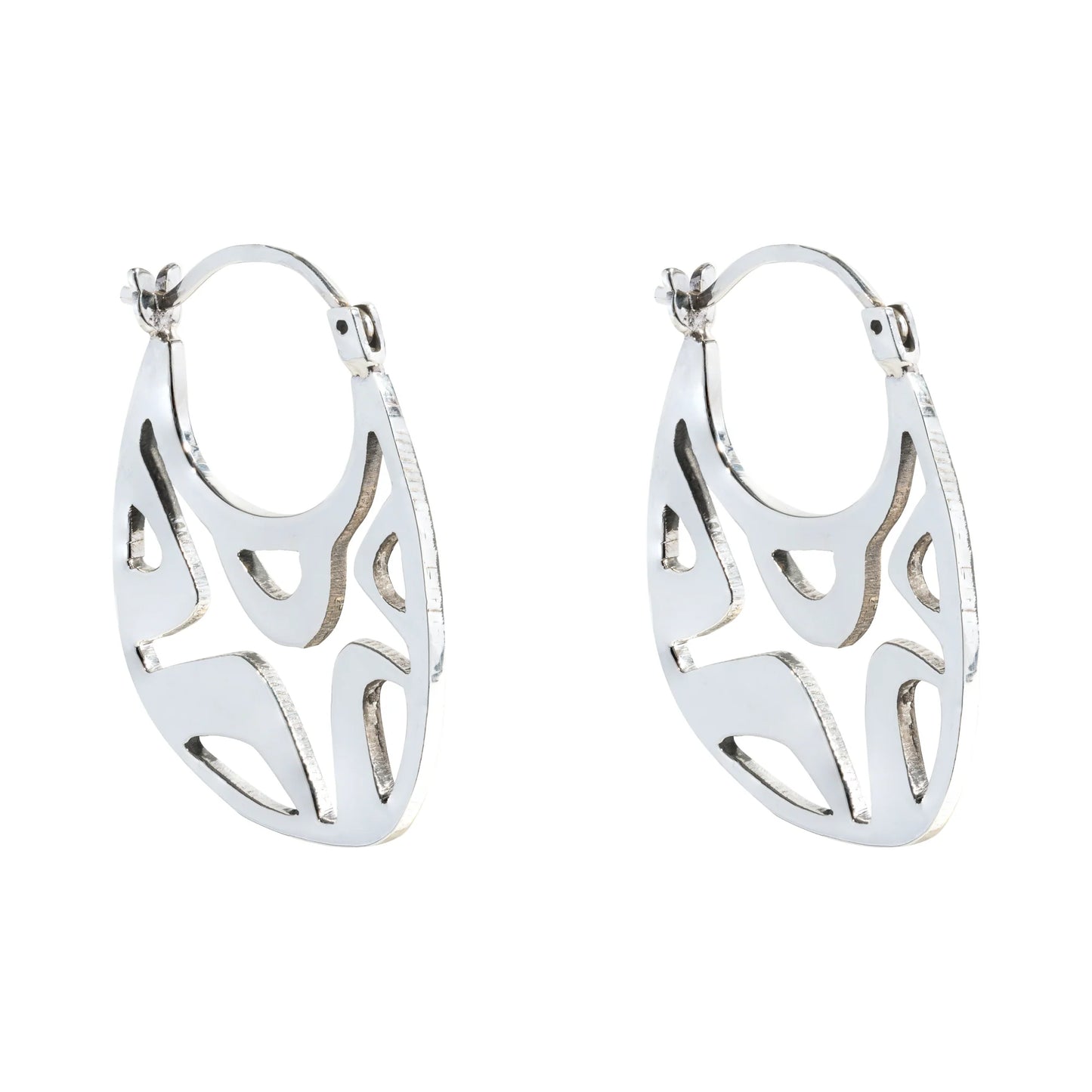 Abstract Large Hoop Earrings