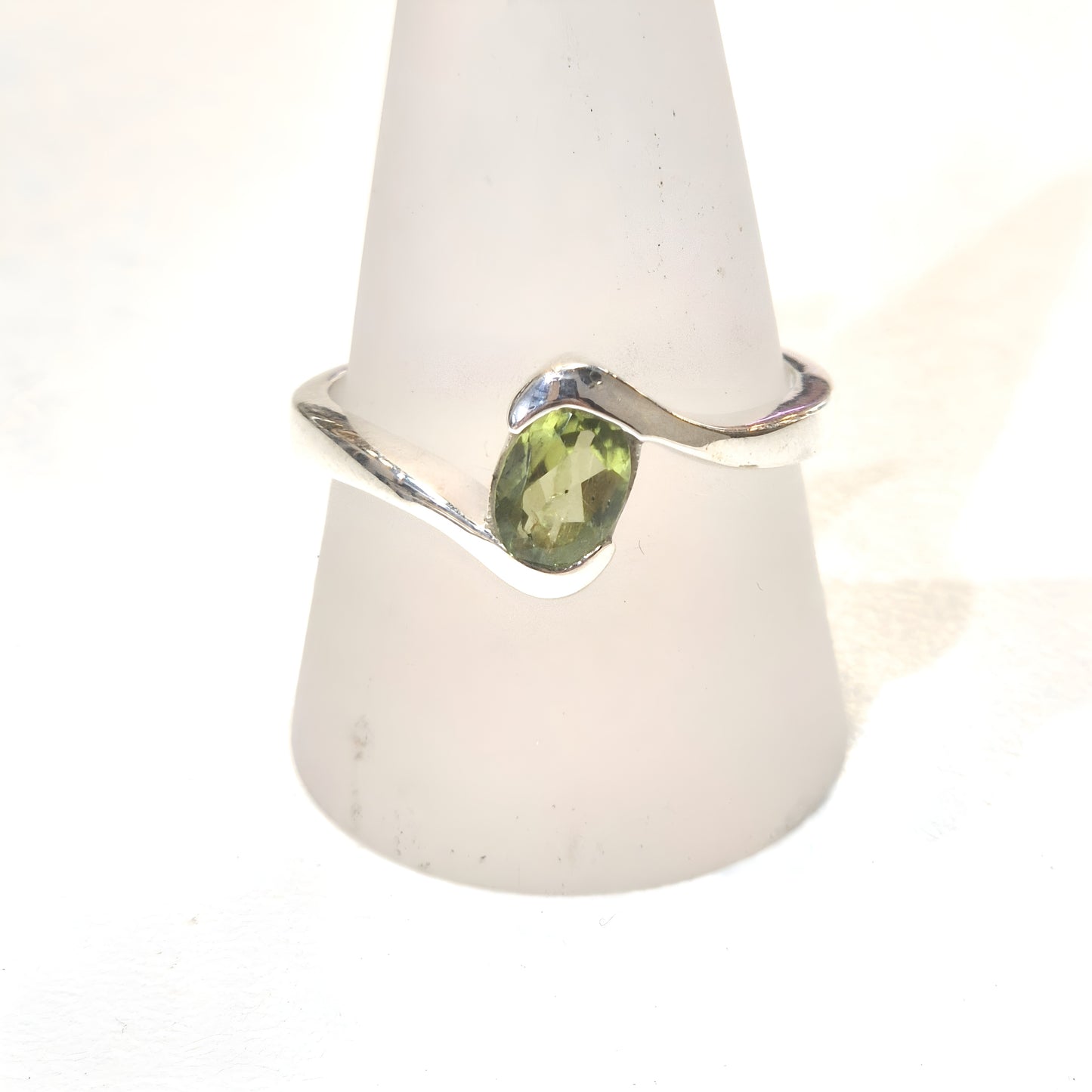 Organic Swirl Peridot Sterling Silver Ring