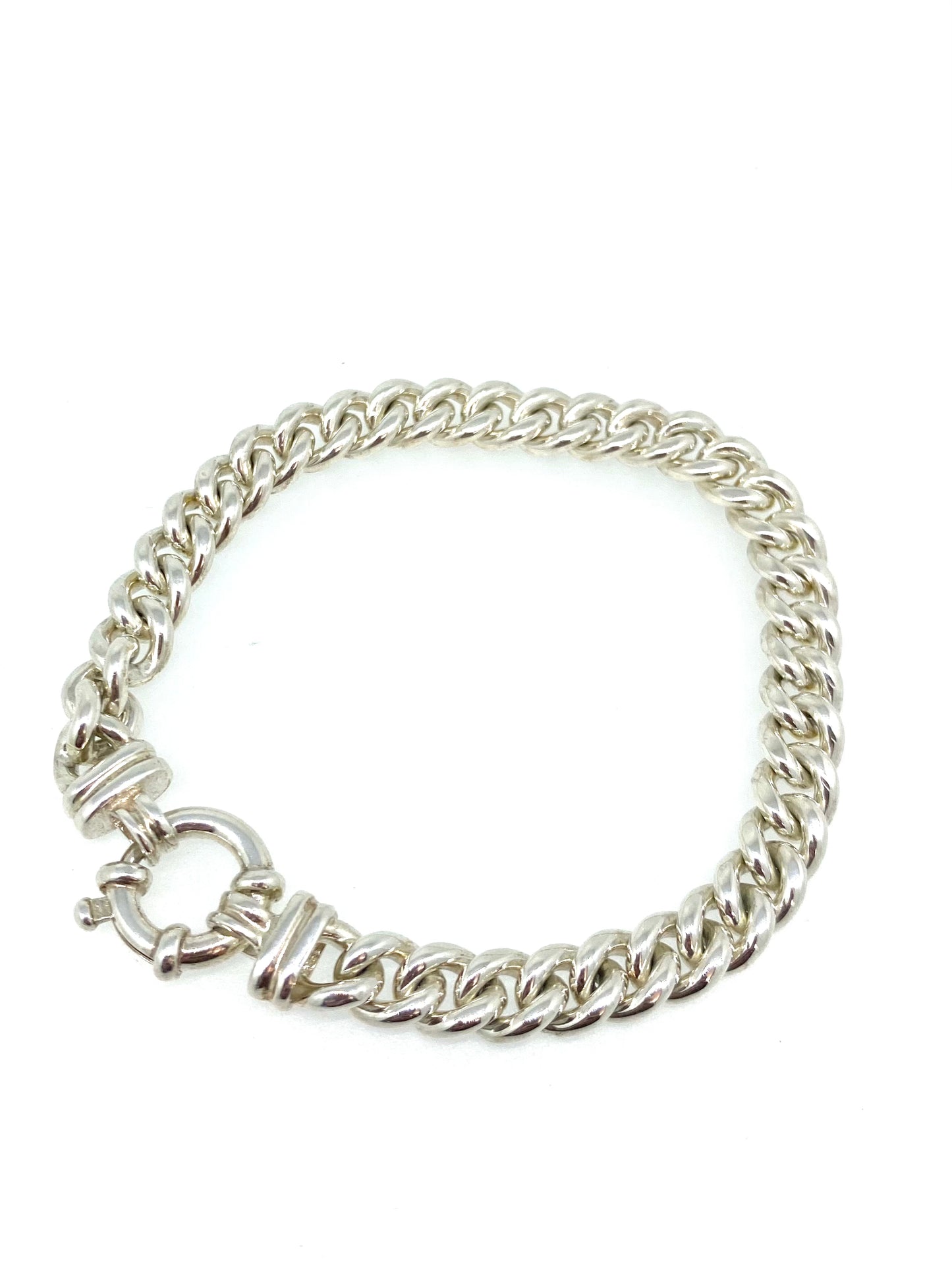 Large Round Clasp and chunky links bracelet