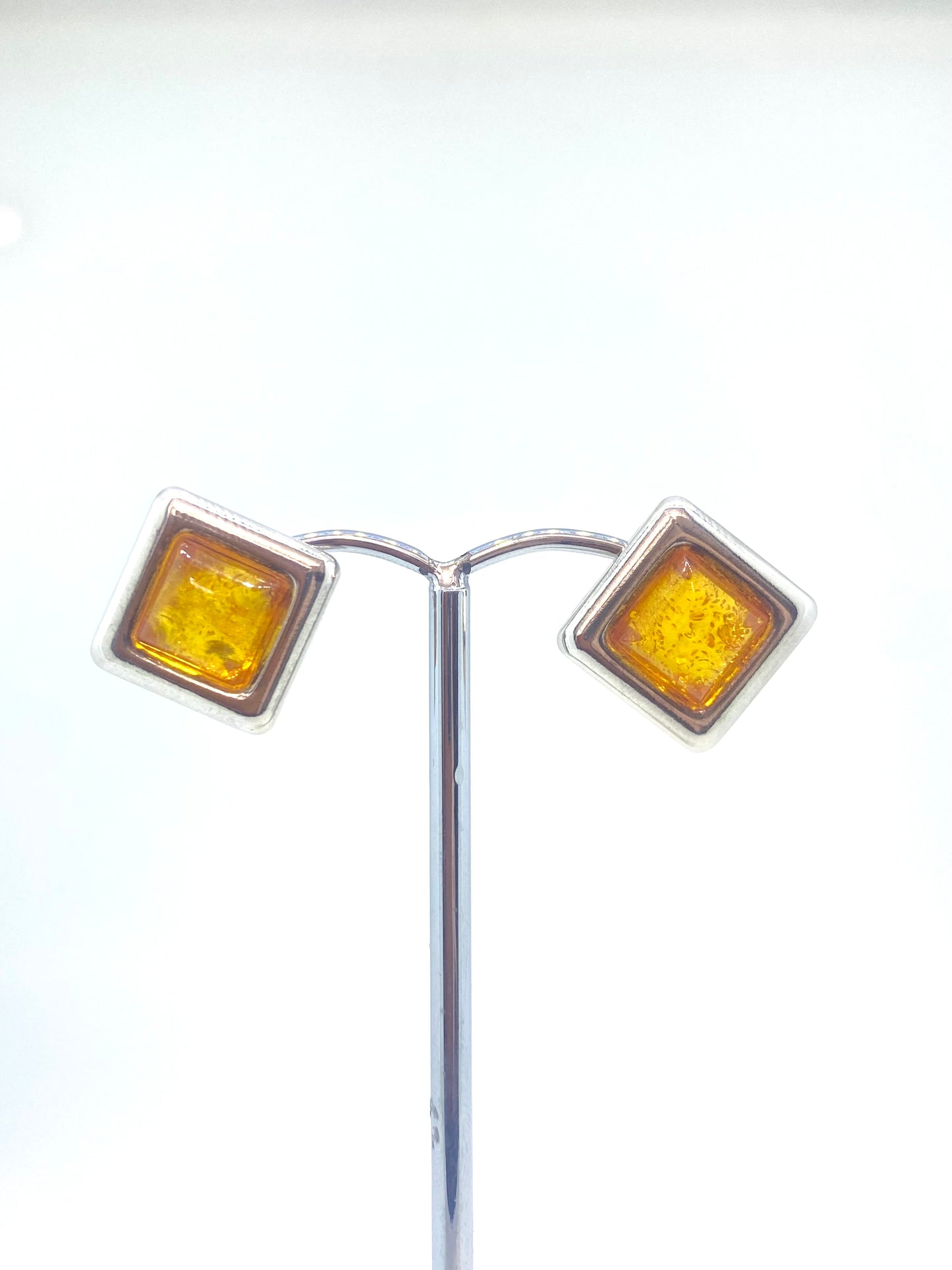 Amber Square Stud Earrings