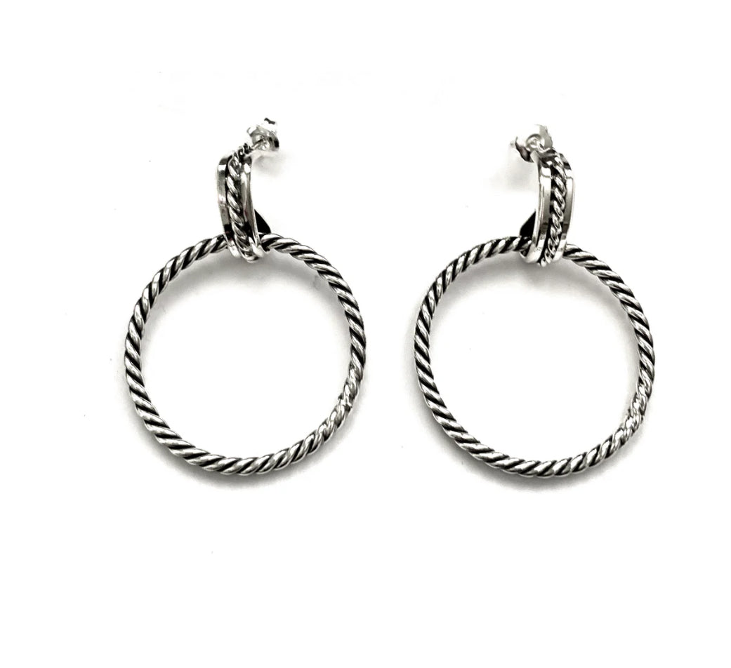 Large Rope Circle Earrings
