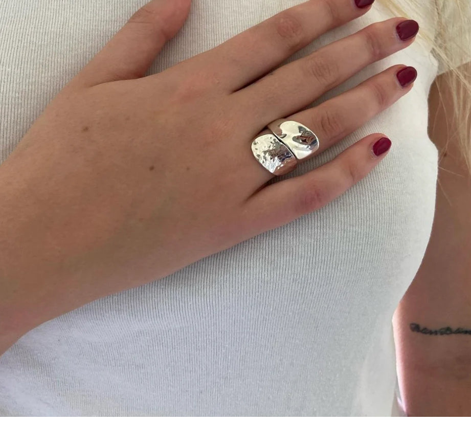 Hammered and Shinny Ring