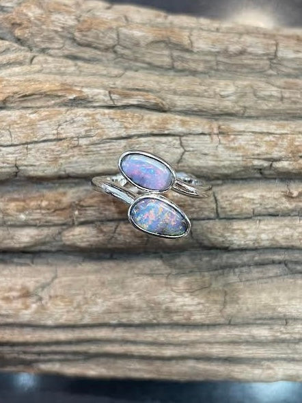 Double Boulder Opal Ring
