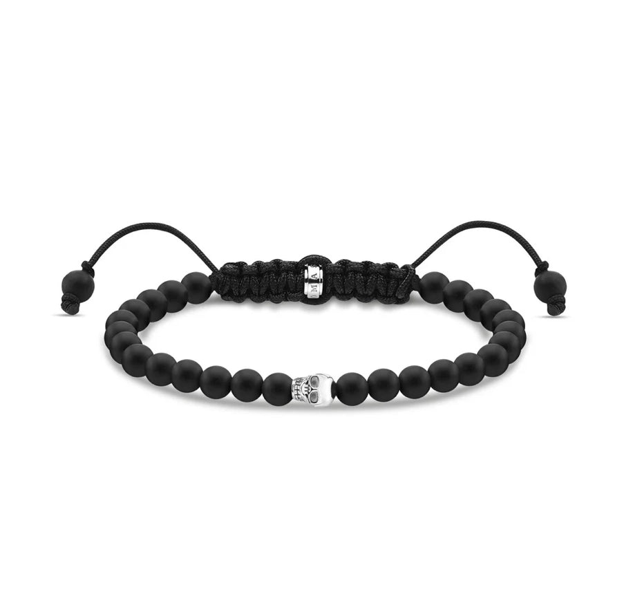 Skull Black Obsidian Bracelet