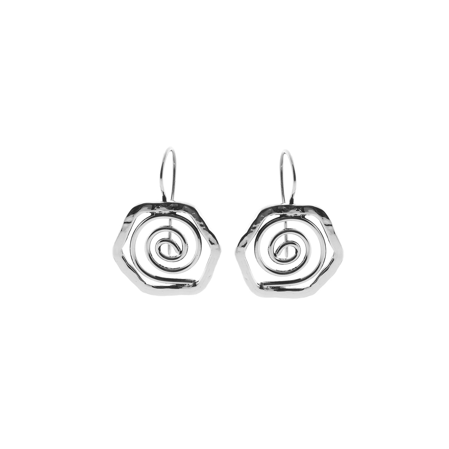 Hammered Spiral Earrings
