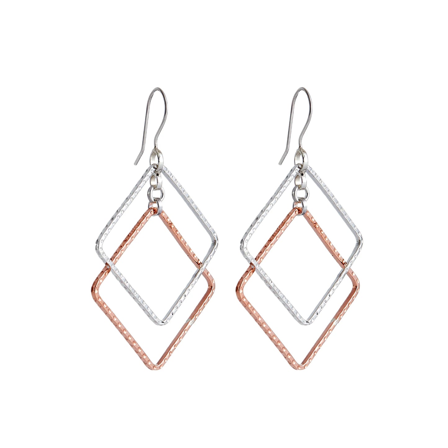 Two Tone Hammered Earrings