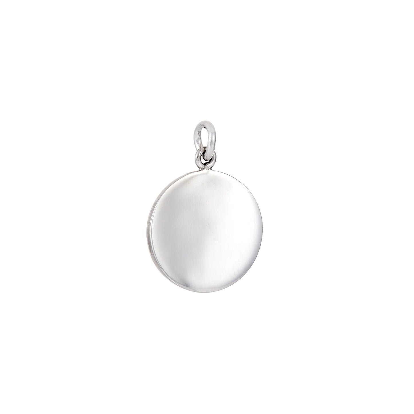Thick silver tag circle pendant