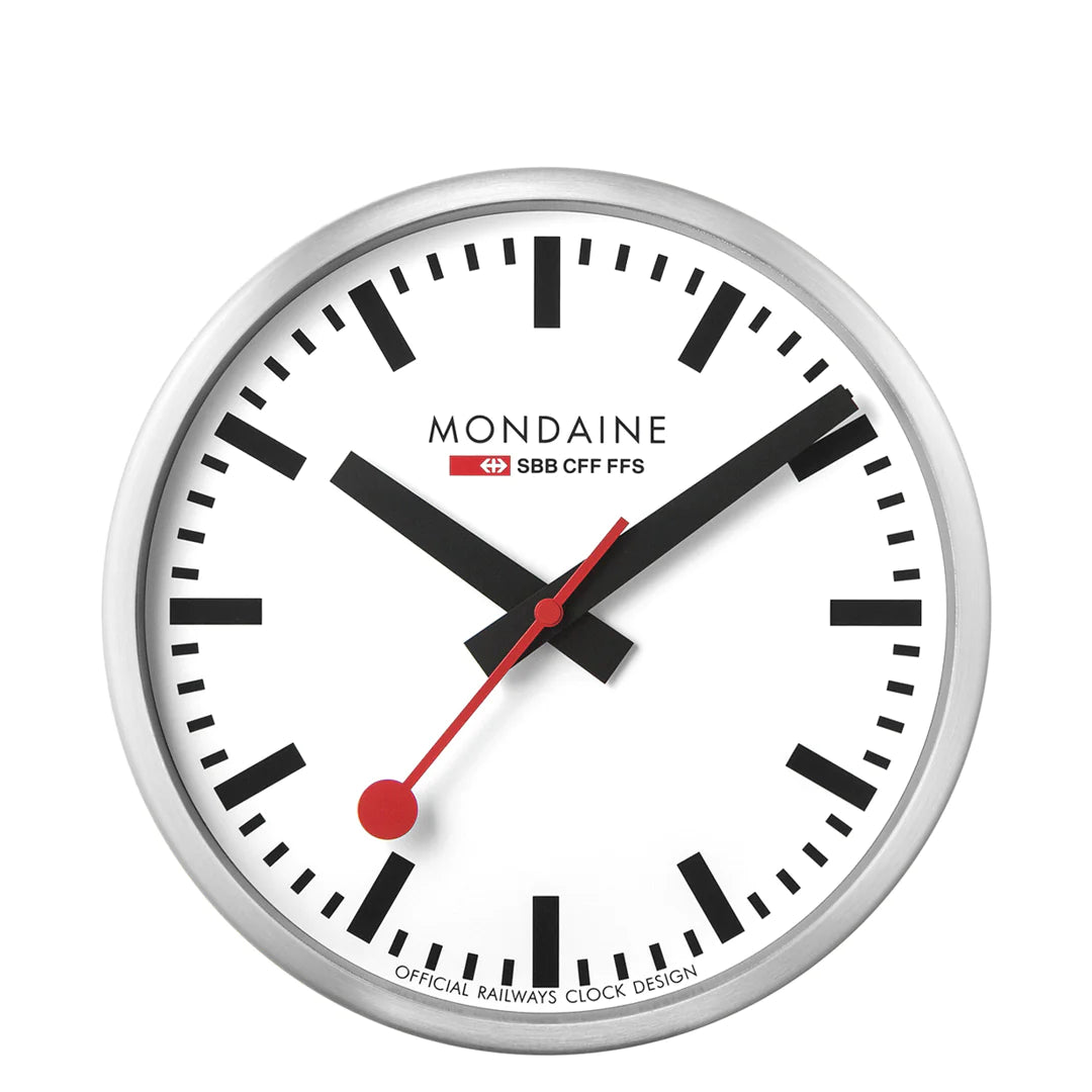 Mondaine Silver Wall Clock