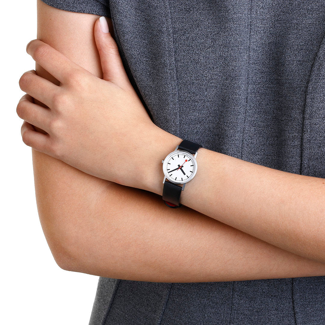 Mondaine Classic Black Vegan Grape Leather