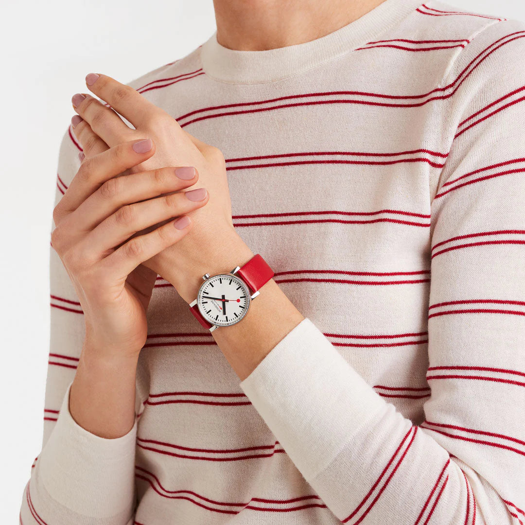 Mondaine EVO2 Red Vegan Grape Leather