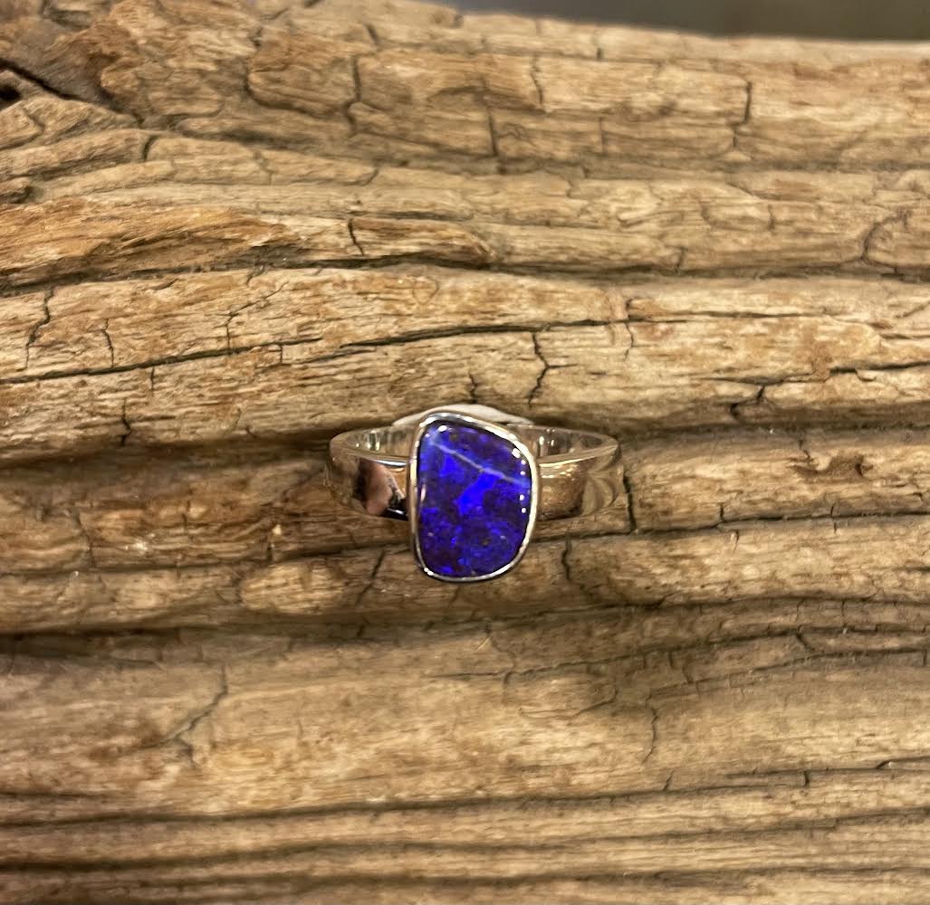 Australian Boulder Opal Ring
