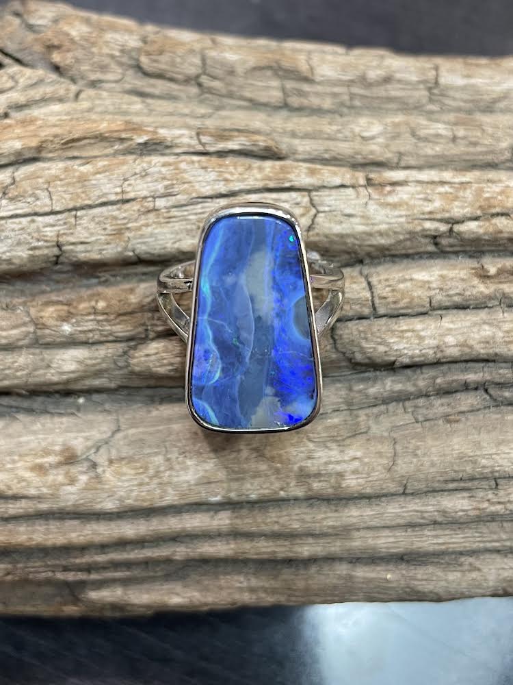 Large Australian Boulder Opal Ring