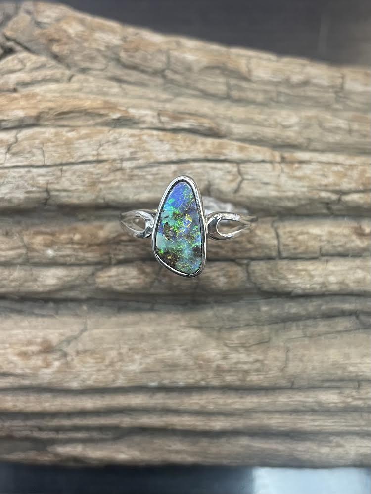 Australian Boulder Opal Ring