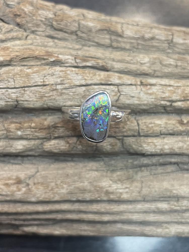 Australian Boulder Opal Ring