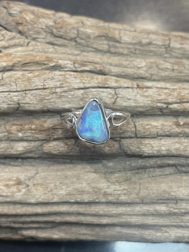 Australian Boulder Opal Ring