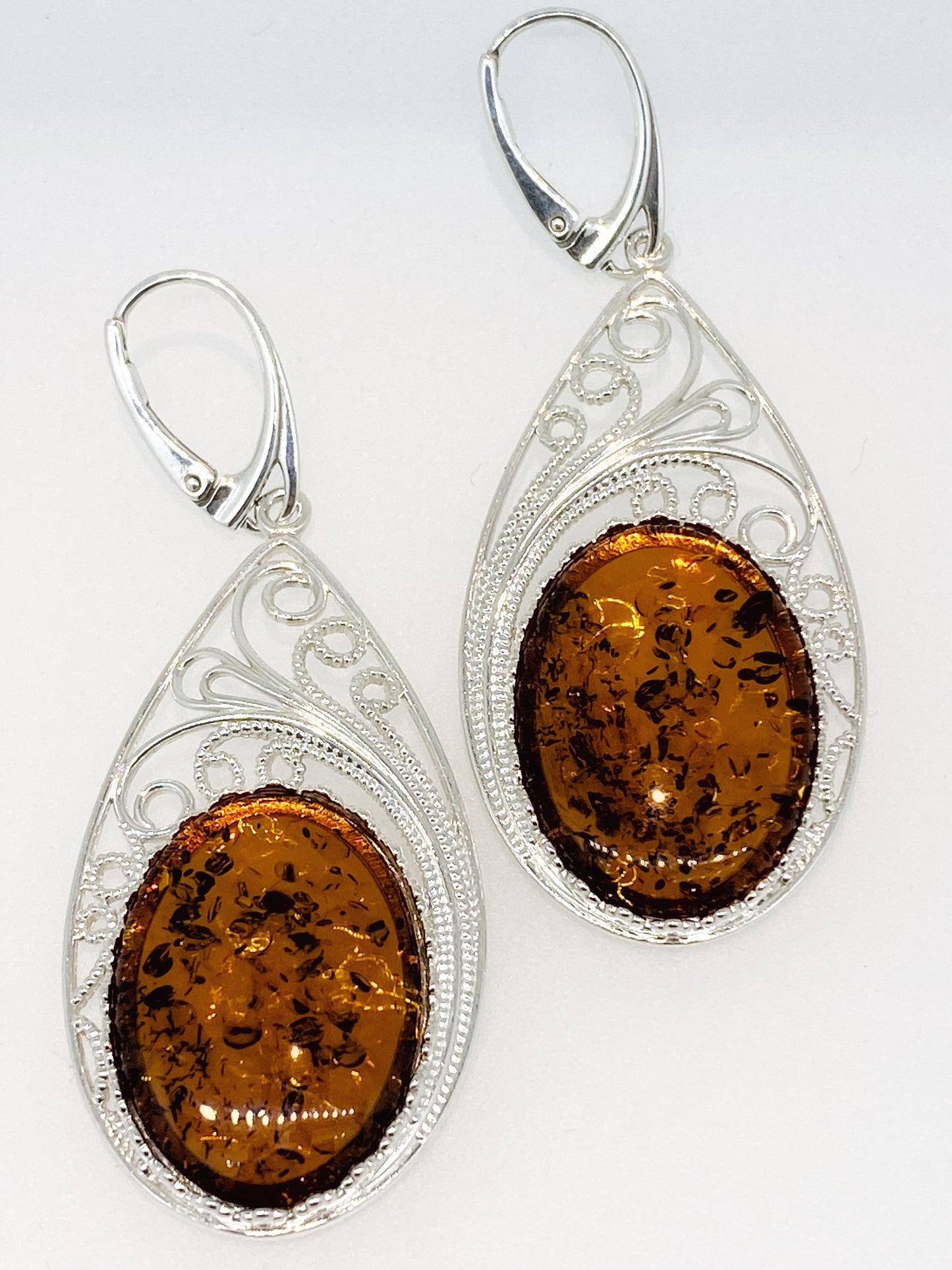 Amber Filigree Earrings