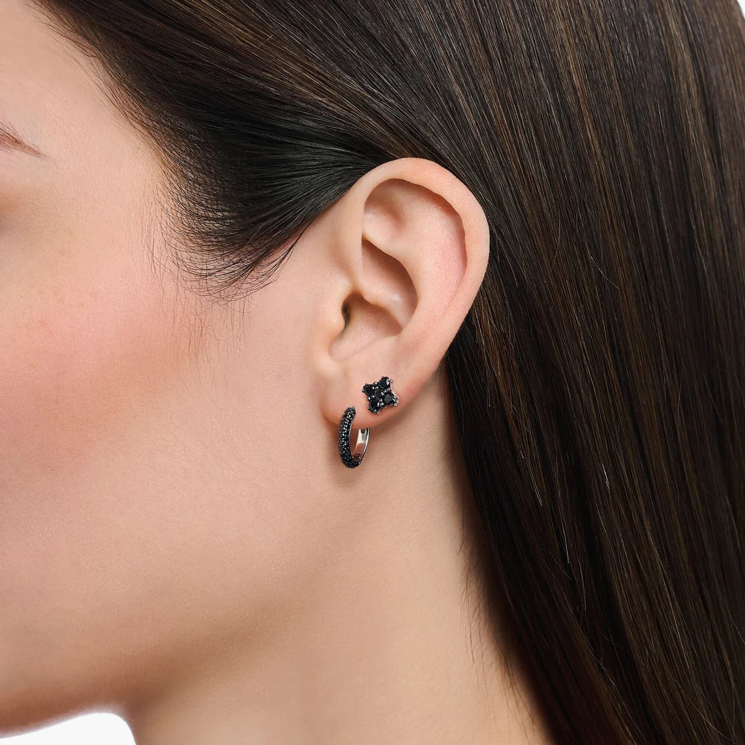 Black Zirconia Stud Earrings