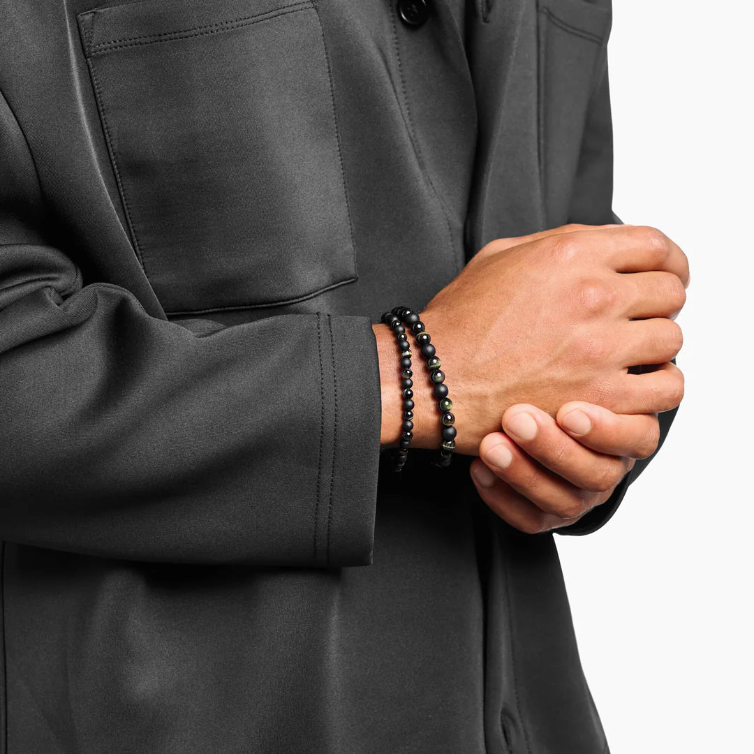Obsidian and Blue Tigereye Bracelet