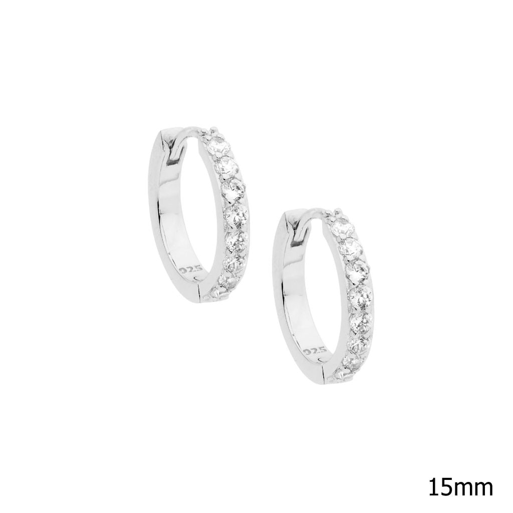 Silver CZ Huggies