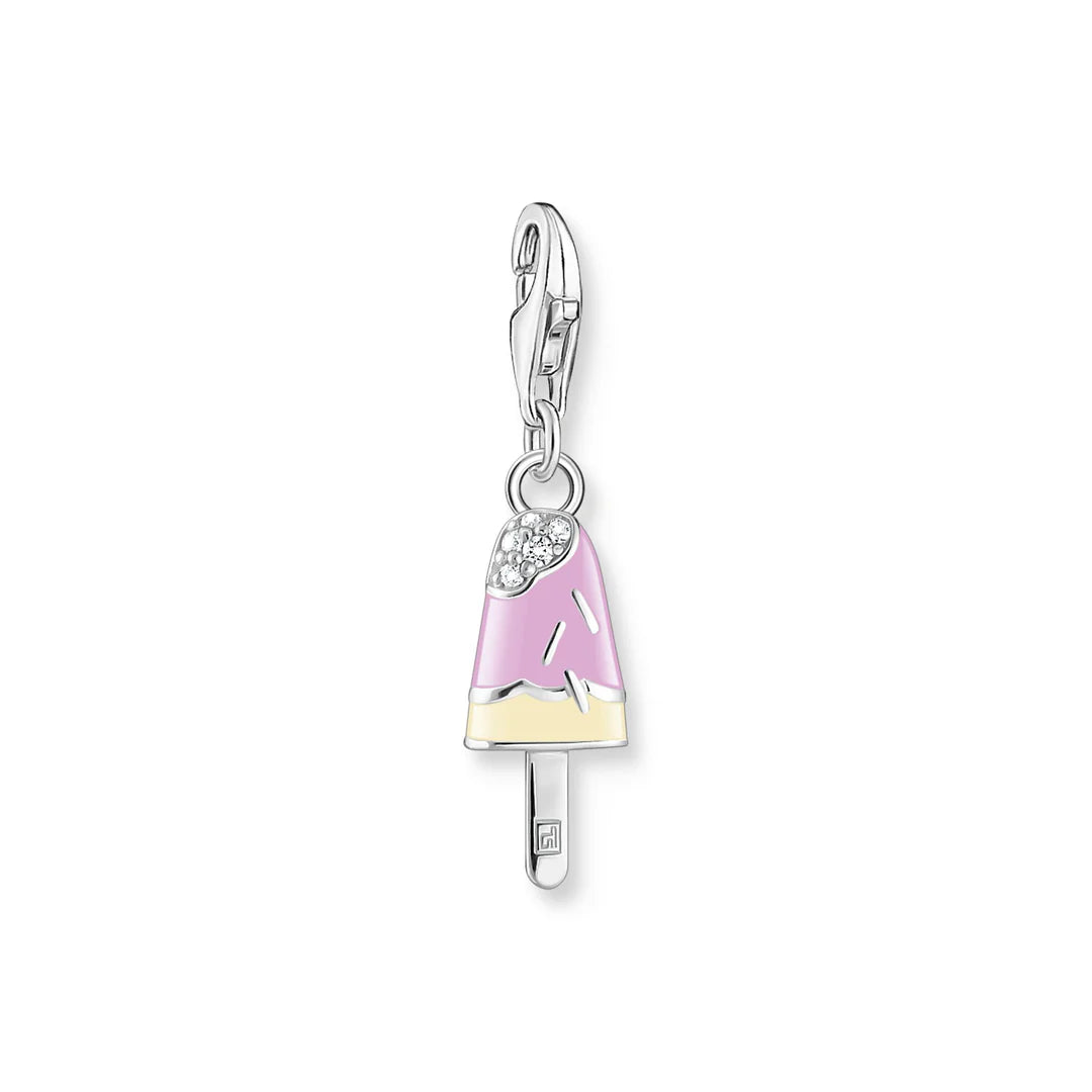 Silver Popsicle Charm with CZ
