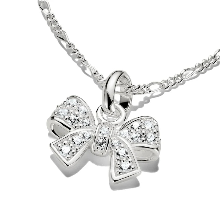 Connect Charm Bow with Stones in Silver