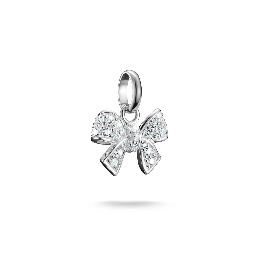 Connect Charm Bow with Stones in Silver