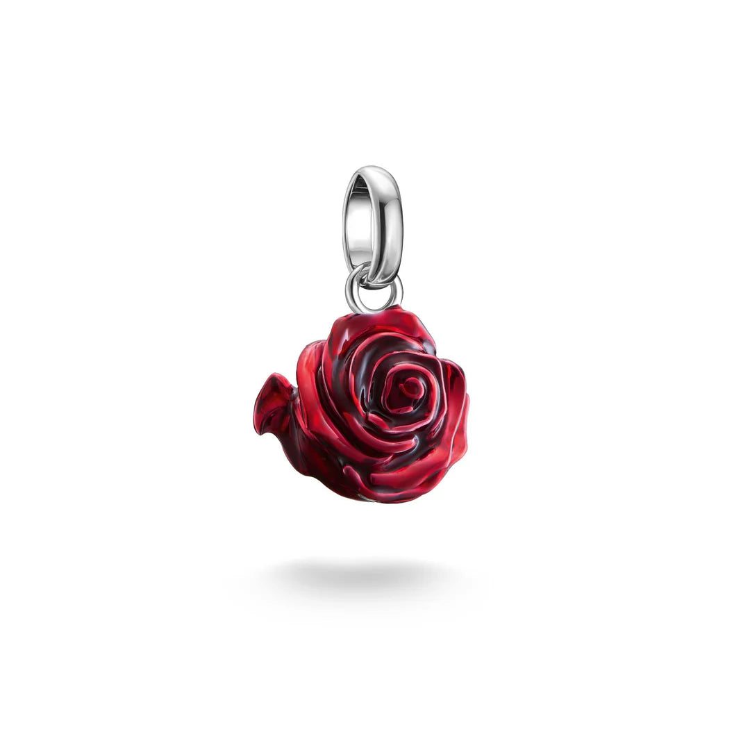 Connect Charm Red Rose Blossom