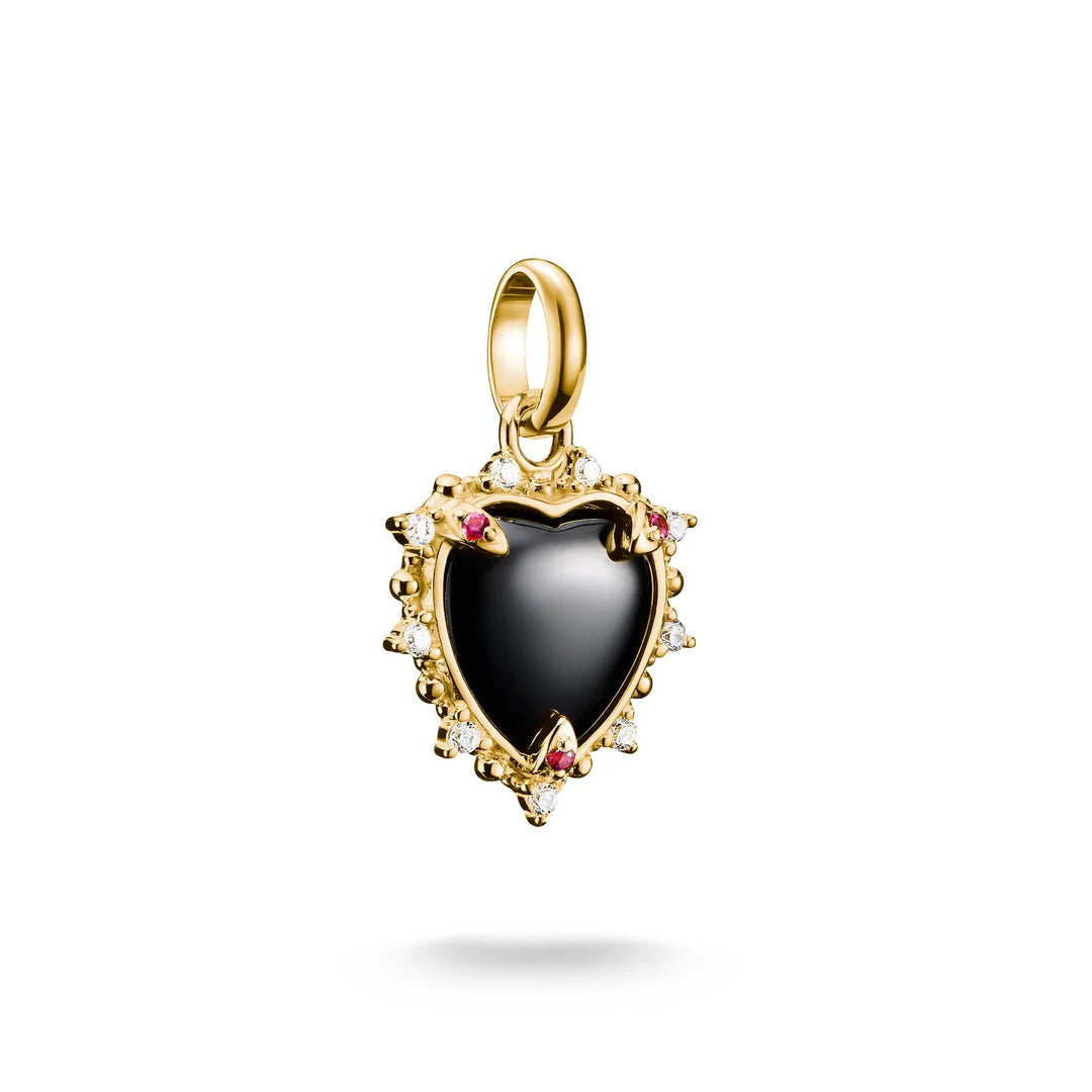 Connect Charm Black Vintage Heart Gold