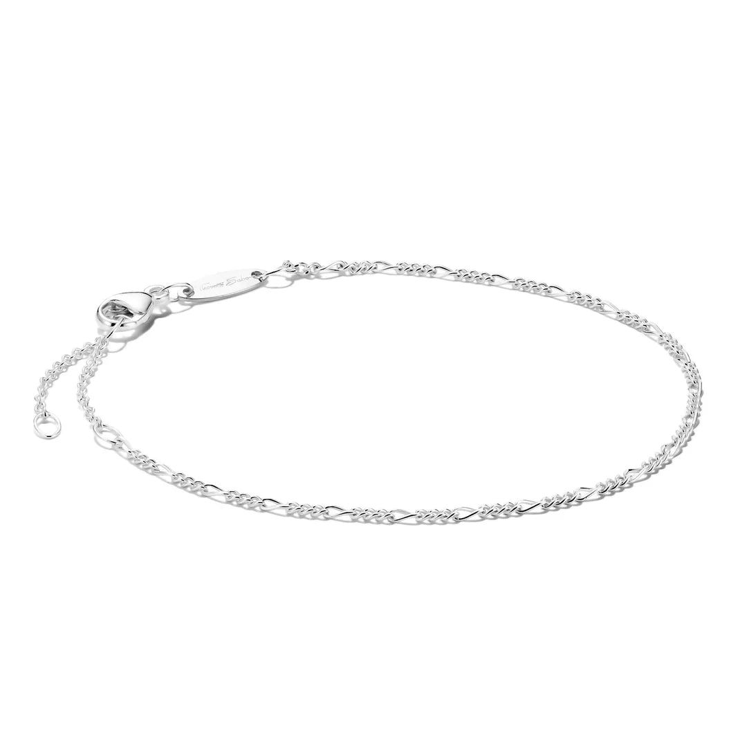 Charm Bracelet Figaro Design Silver
