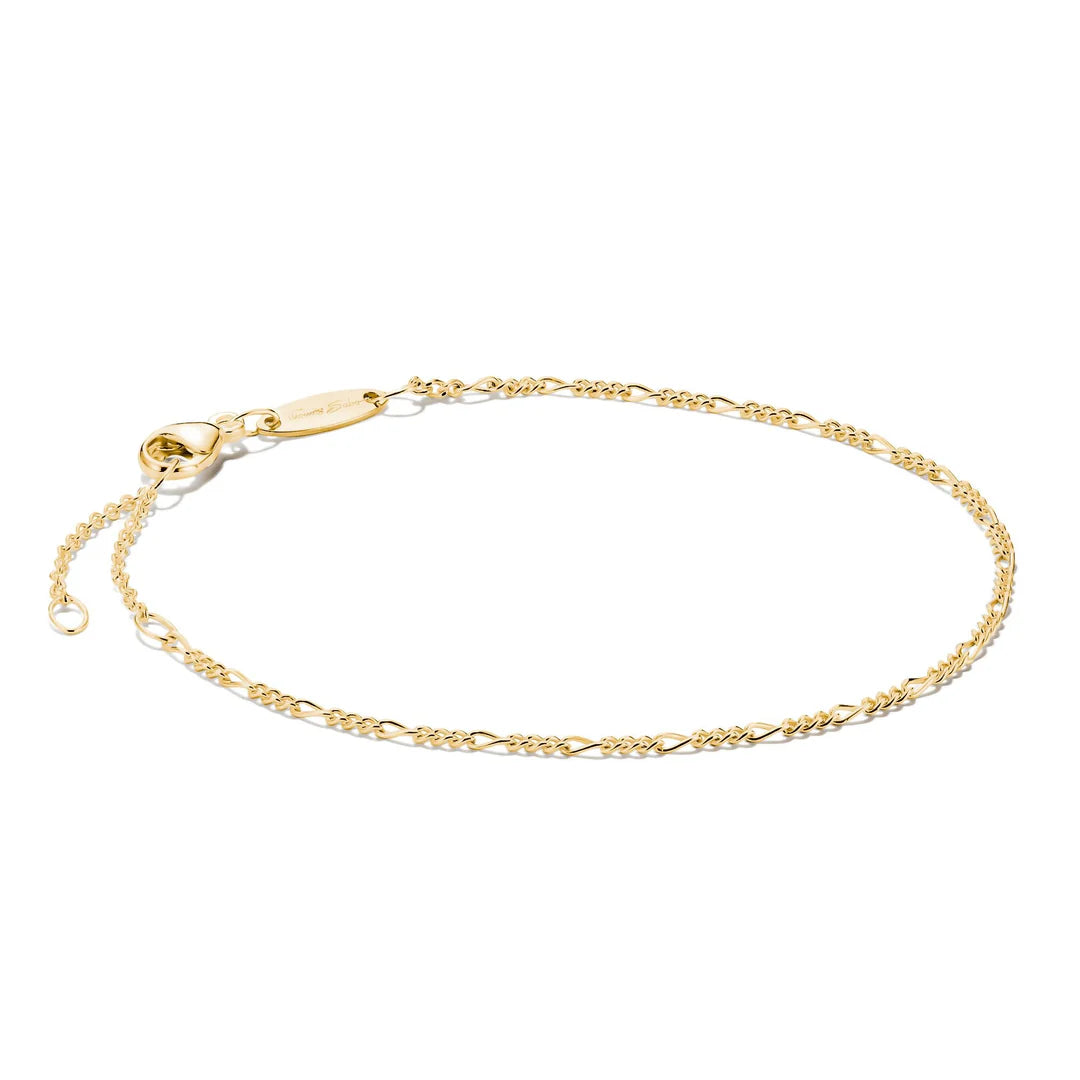 Charm Bracelet Figaro Design Gold