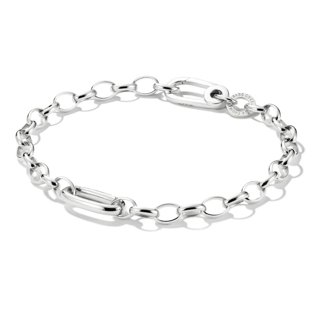 Charm Bracelet with Connect Link in Silver