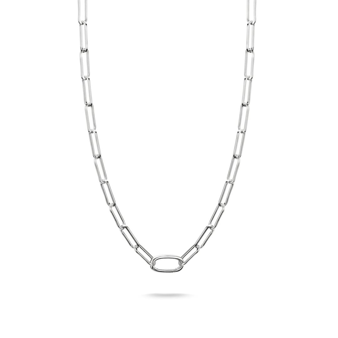 Connect Charm Necklace Paperclip Silver