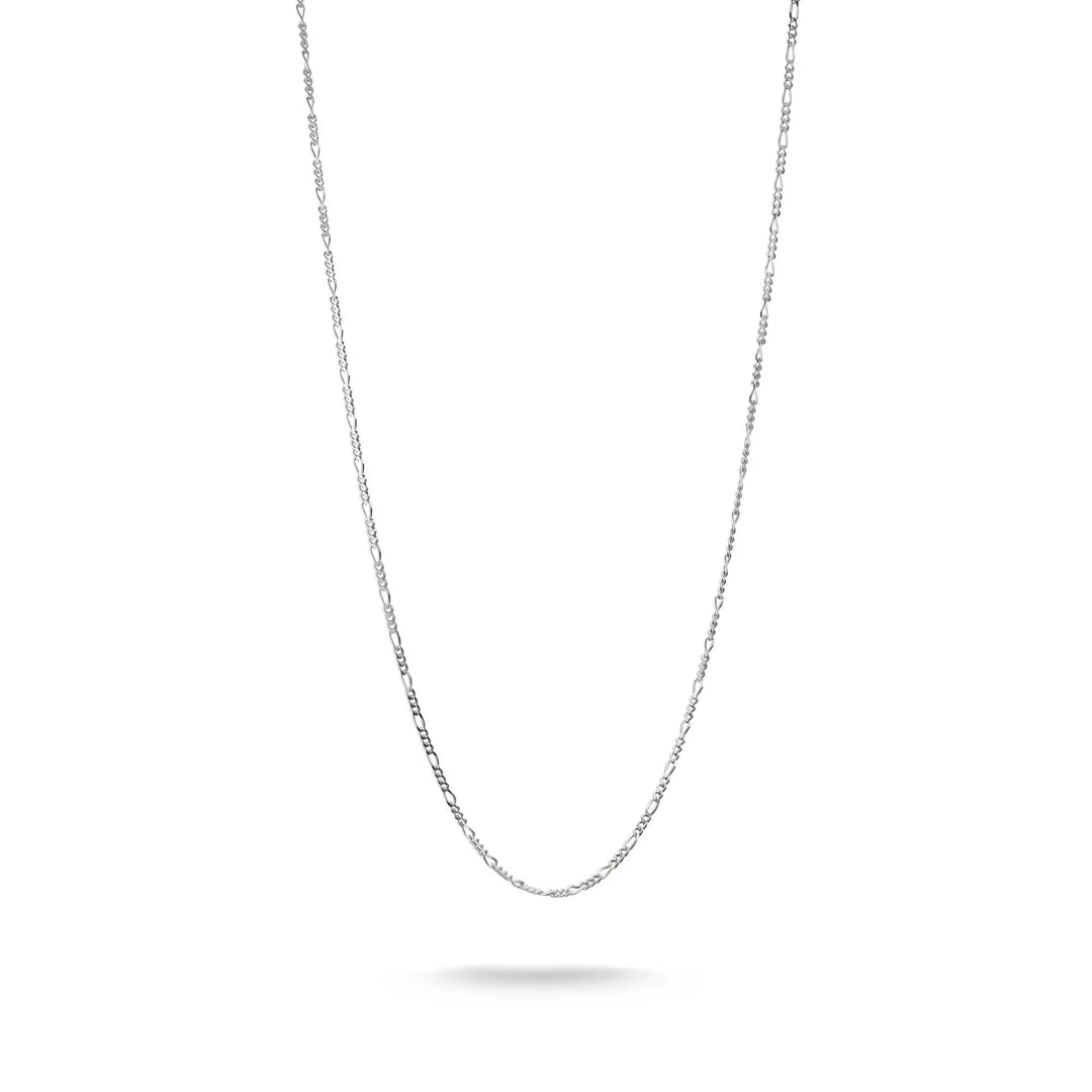 Charm Necklace Figaro Design Silver