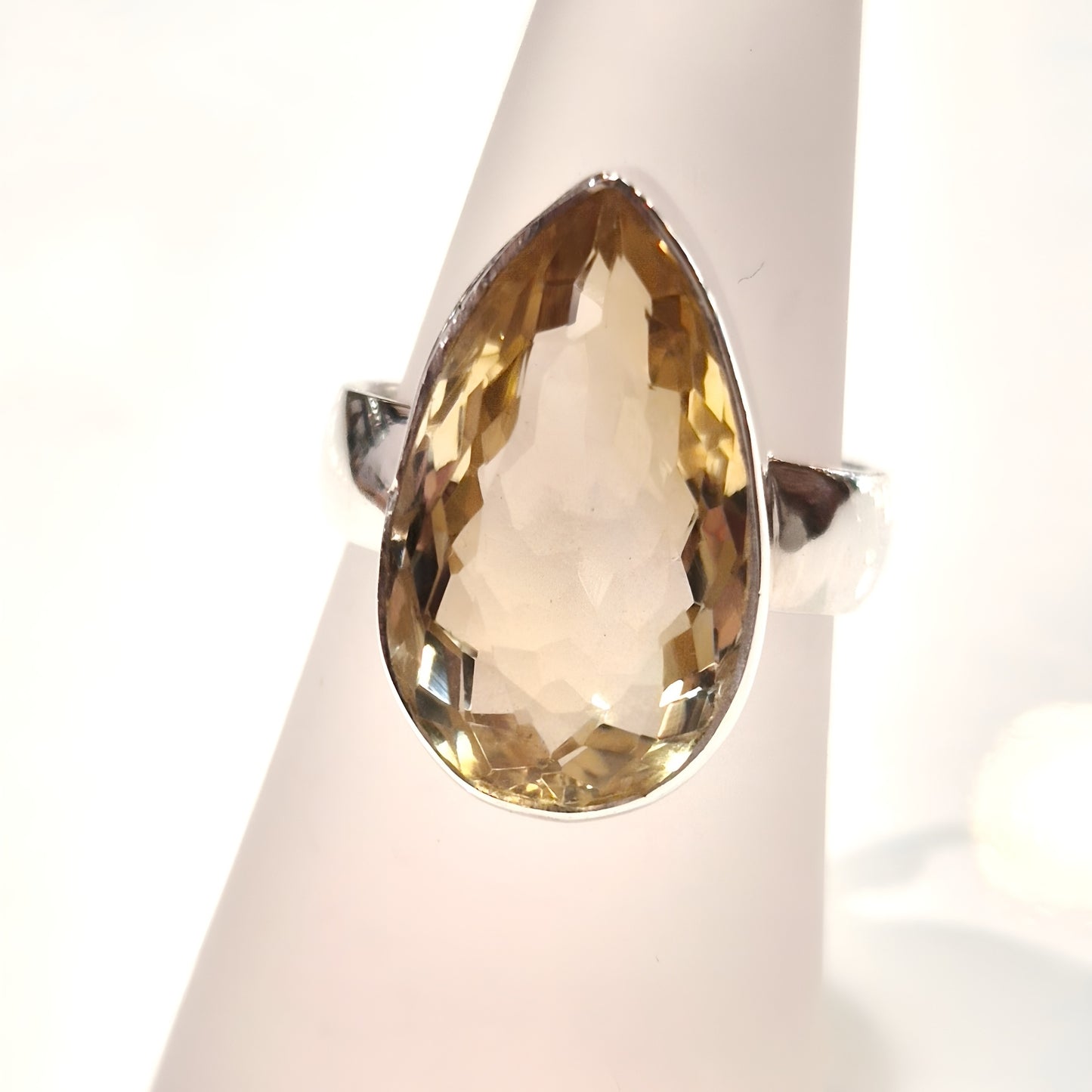 Pear-cut Citrine Ring