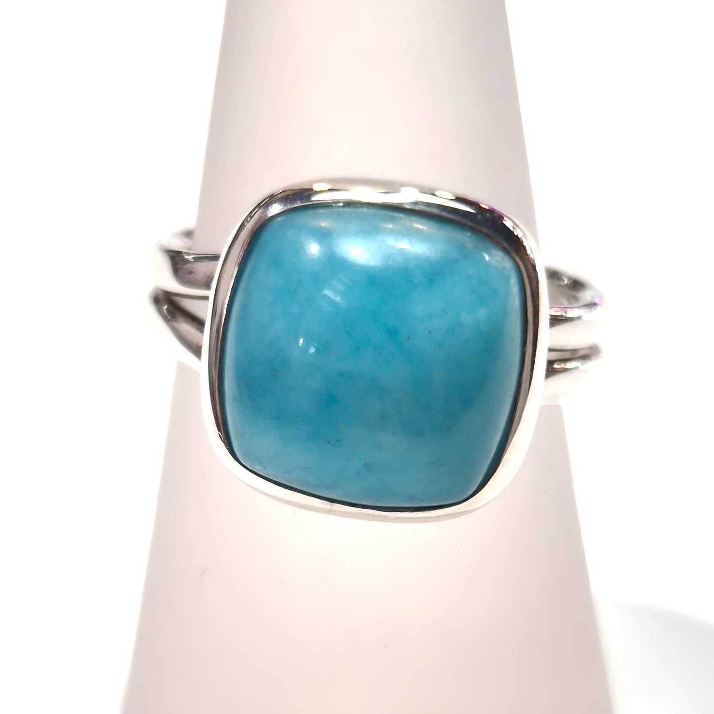Square Amazonite Ring with Split Band