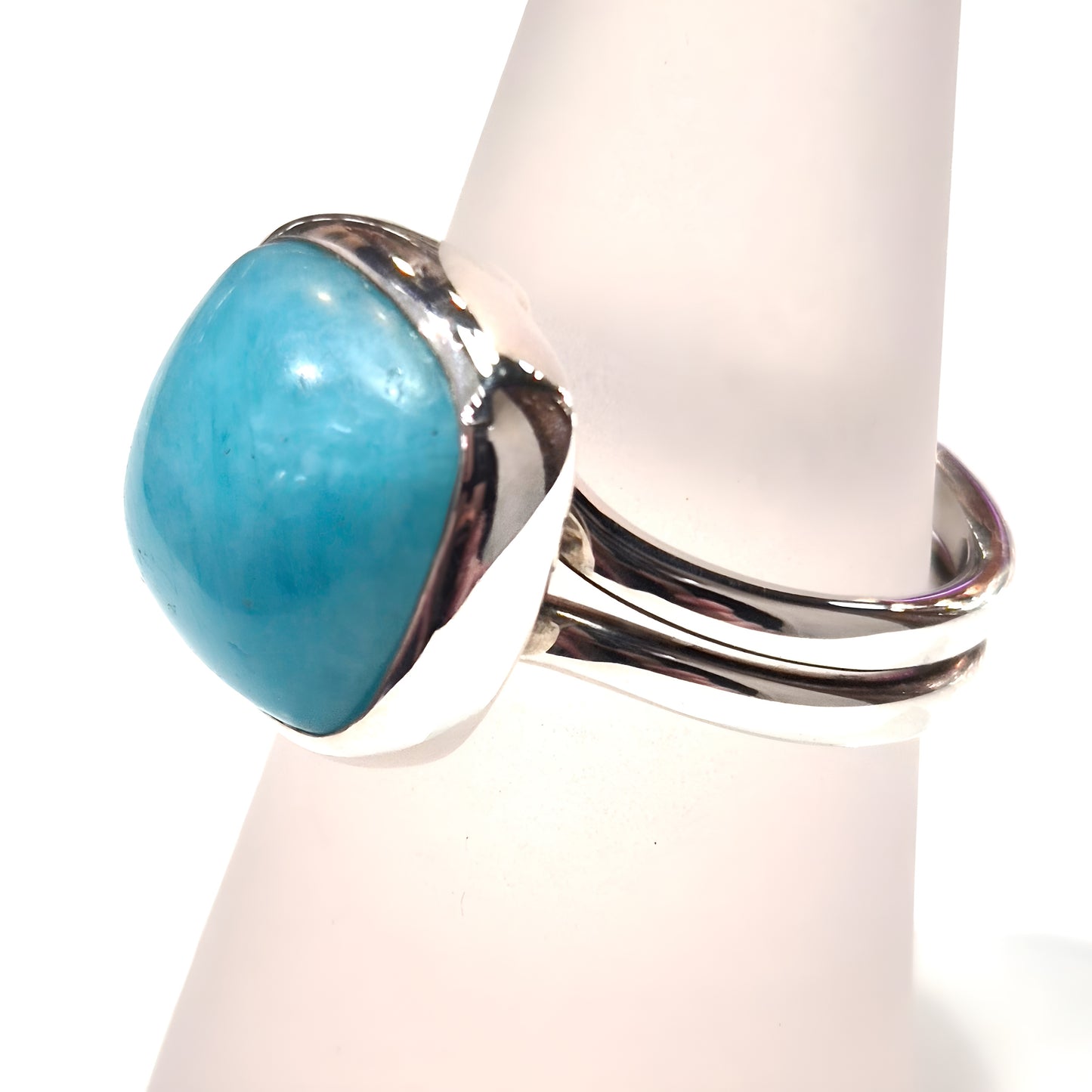 Square Amazonite Ring with Split Band