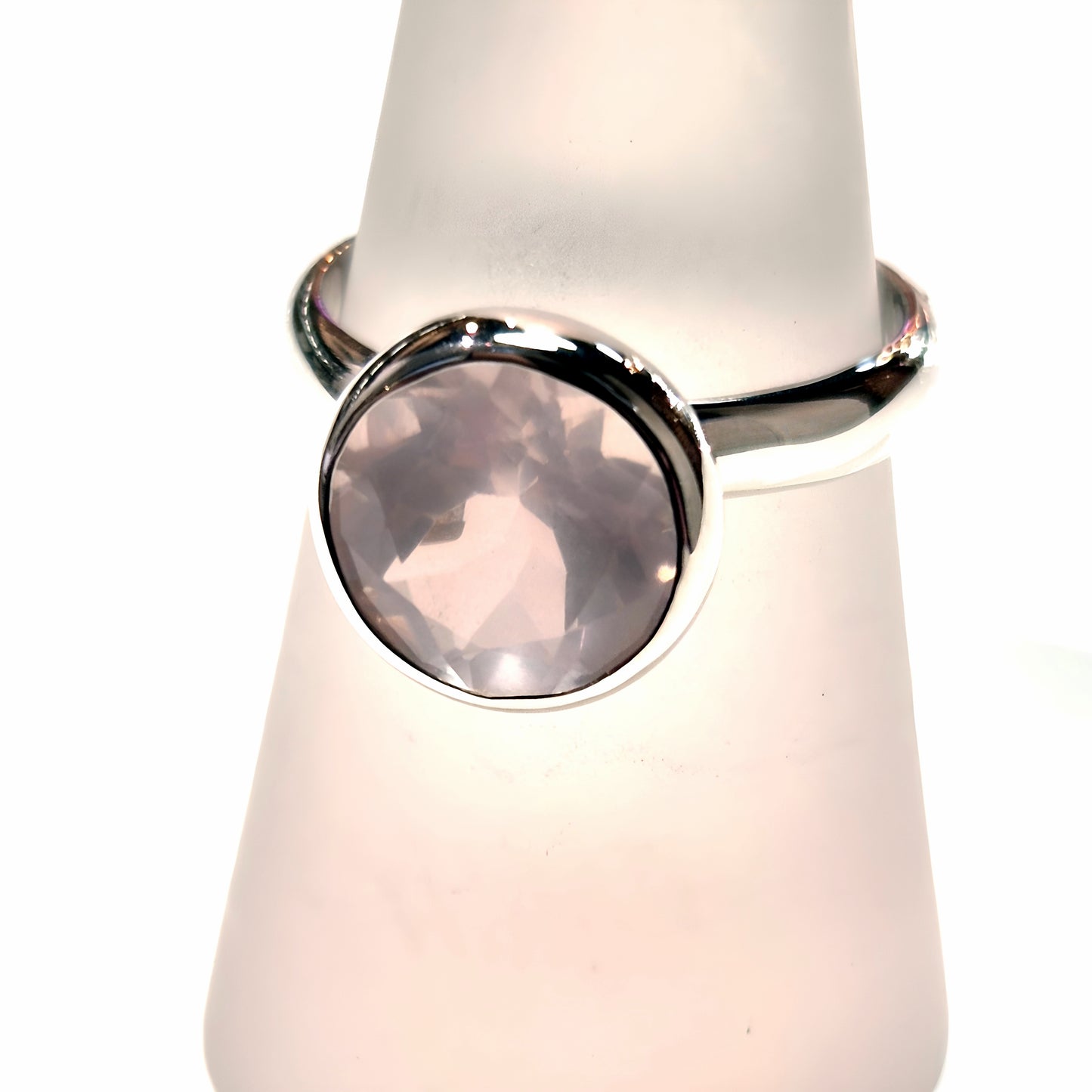Faceted Rose Quartz Ring
