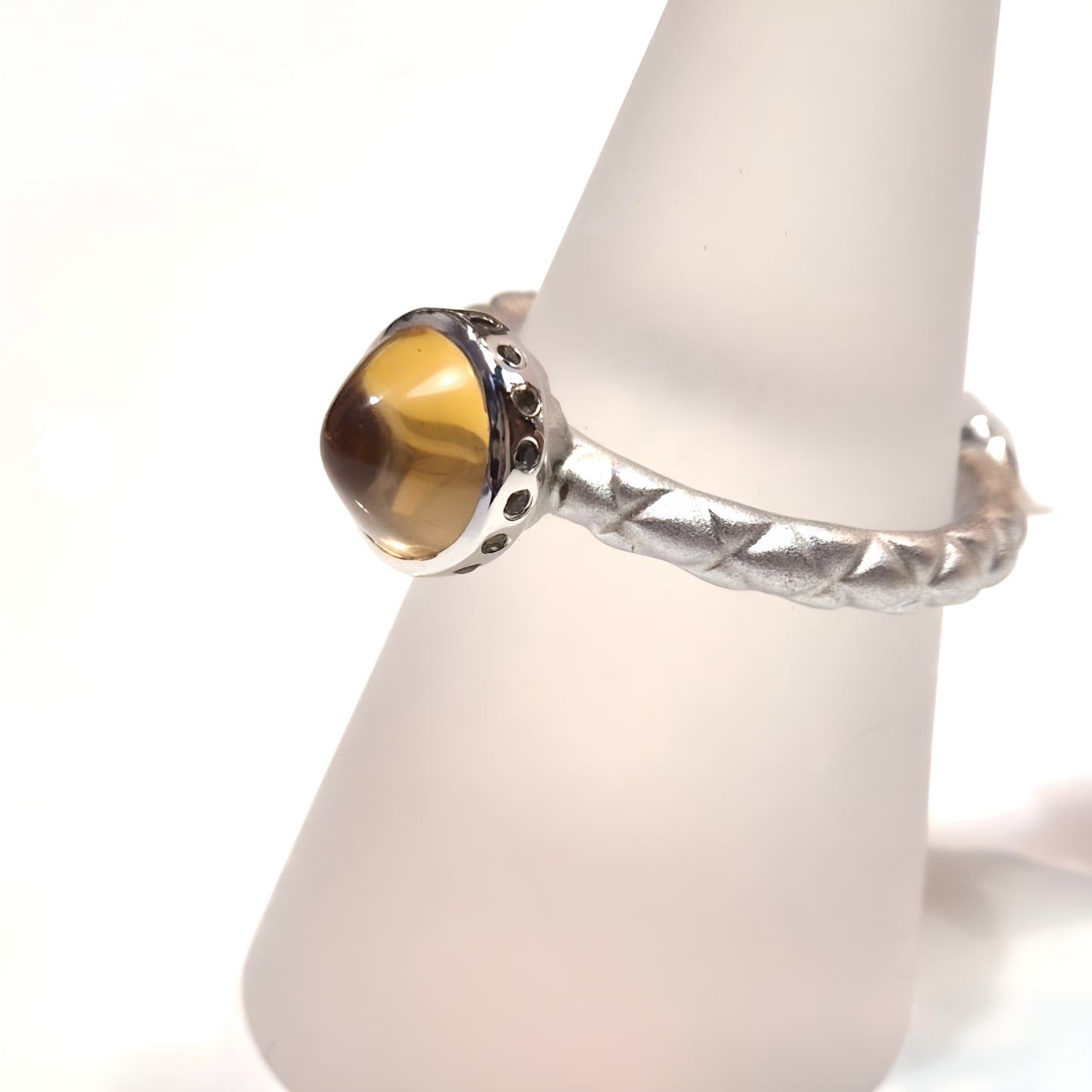 Citrine Textured Band Ring