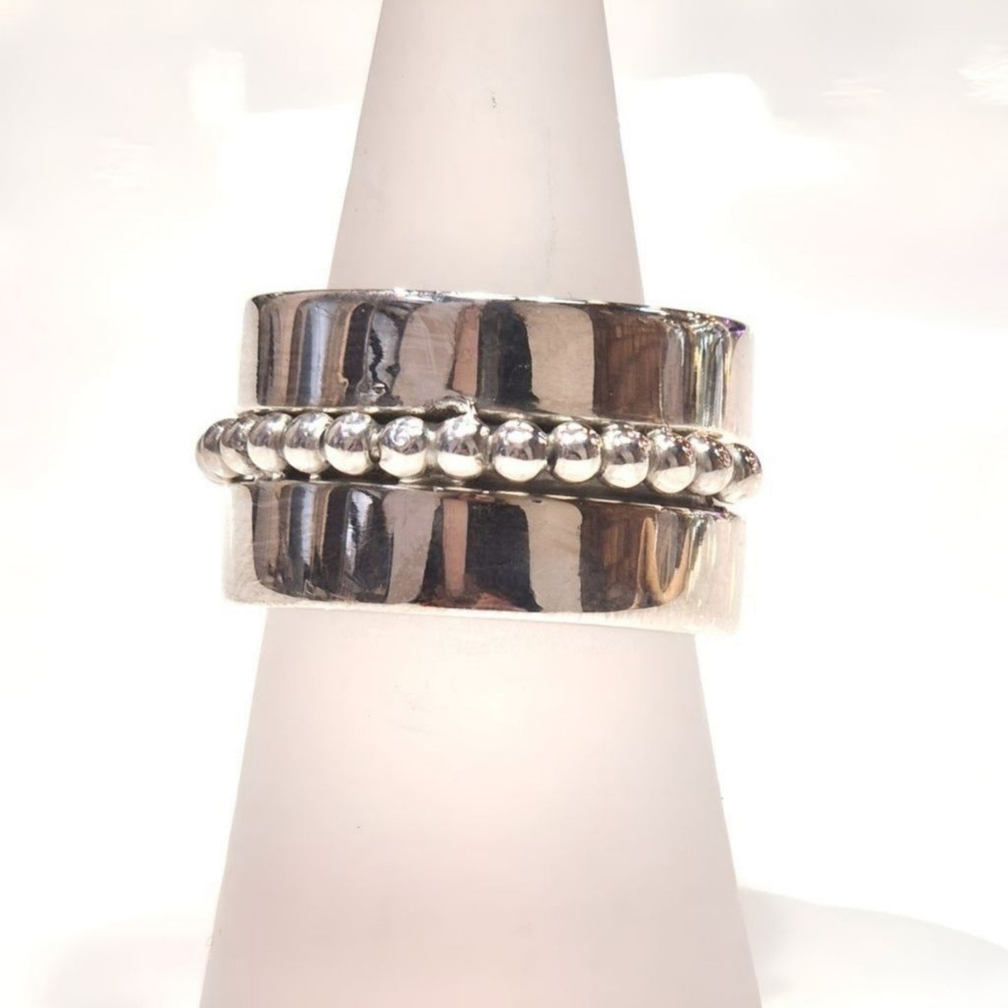 Sterling Silver Beaded Band Ring