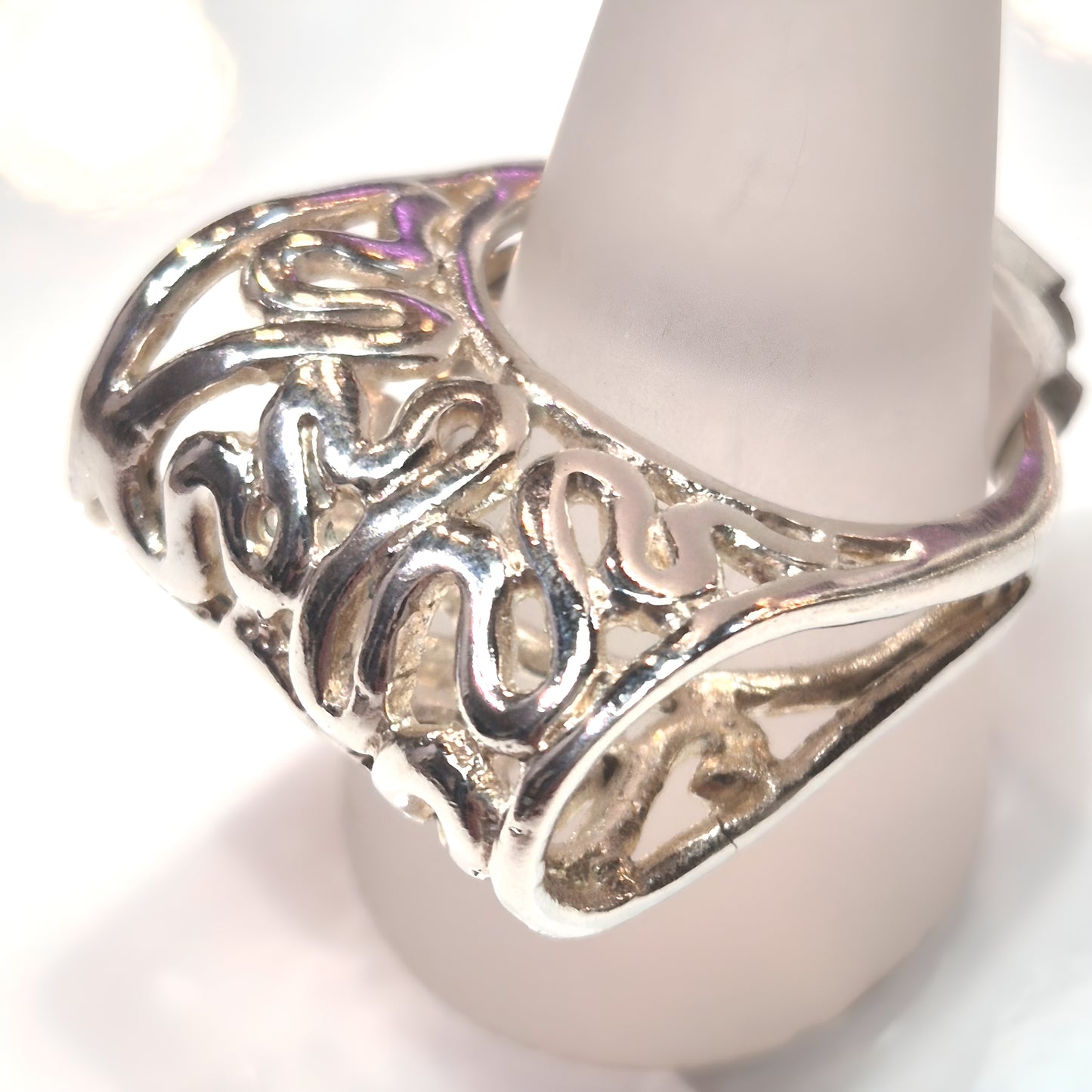 Sterling Silver Filigree Wave Ring