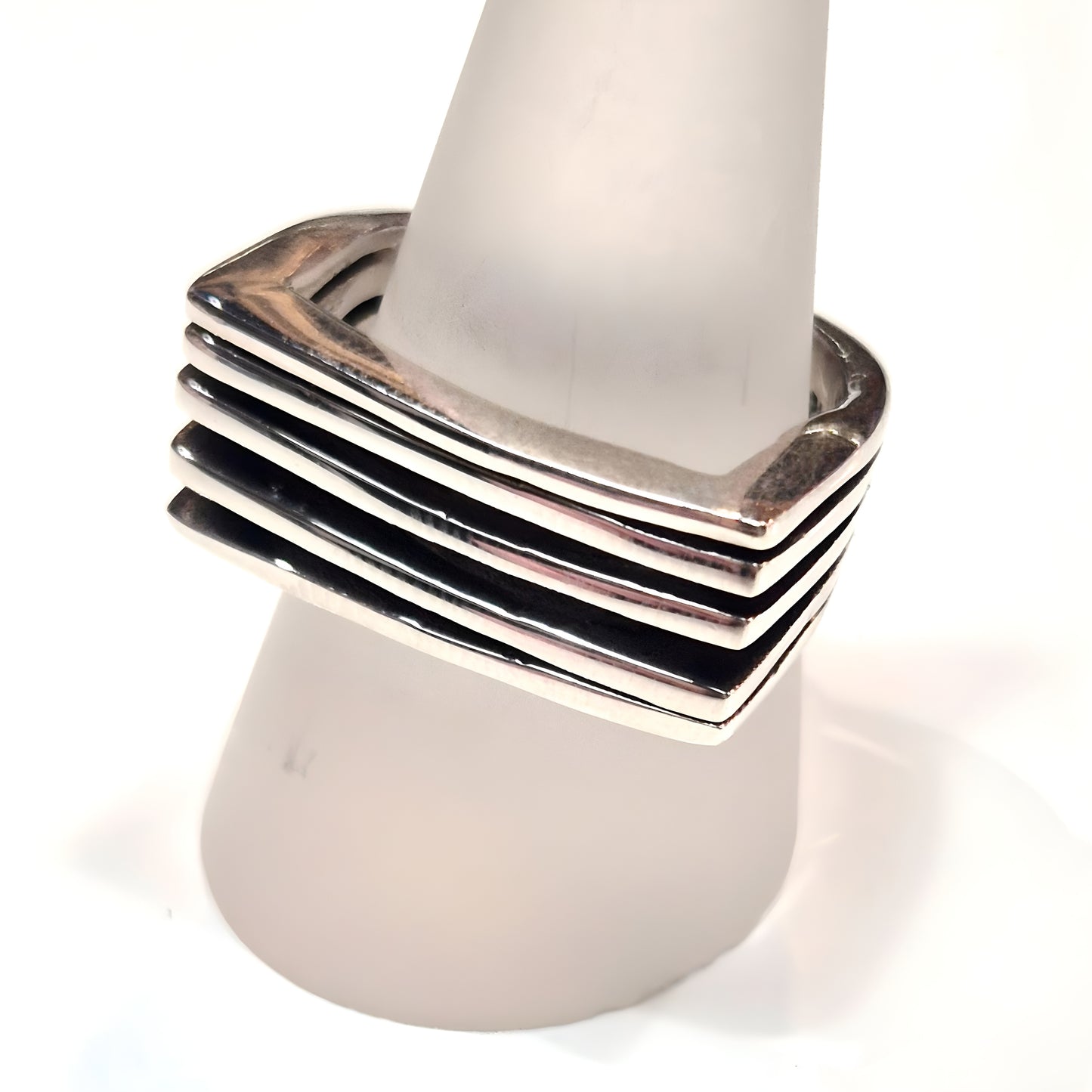 Sterling Silver Stacked Bar Ring