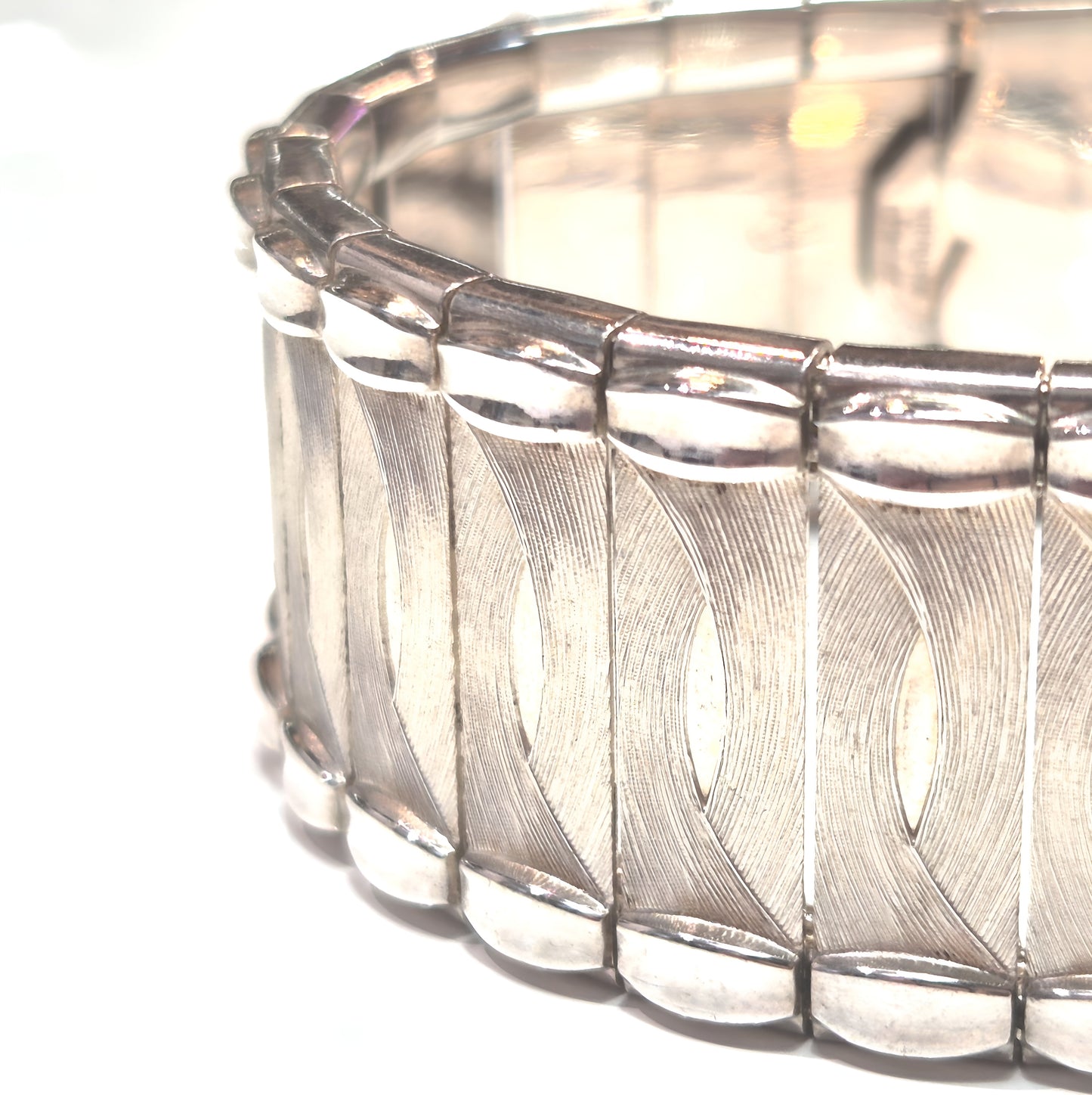 Estate Sterling Silver Panel Bracelet