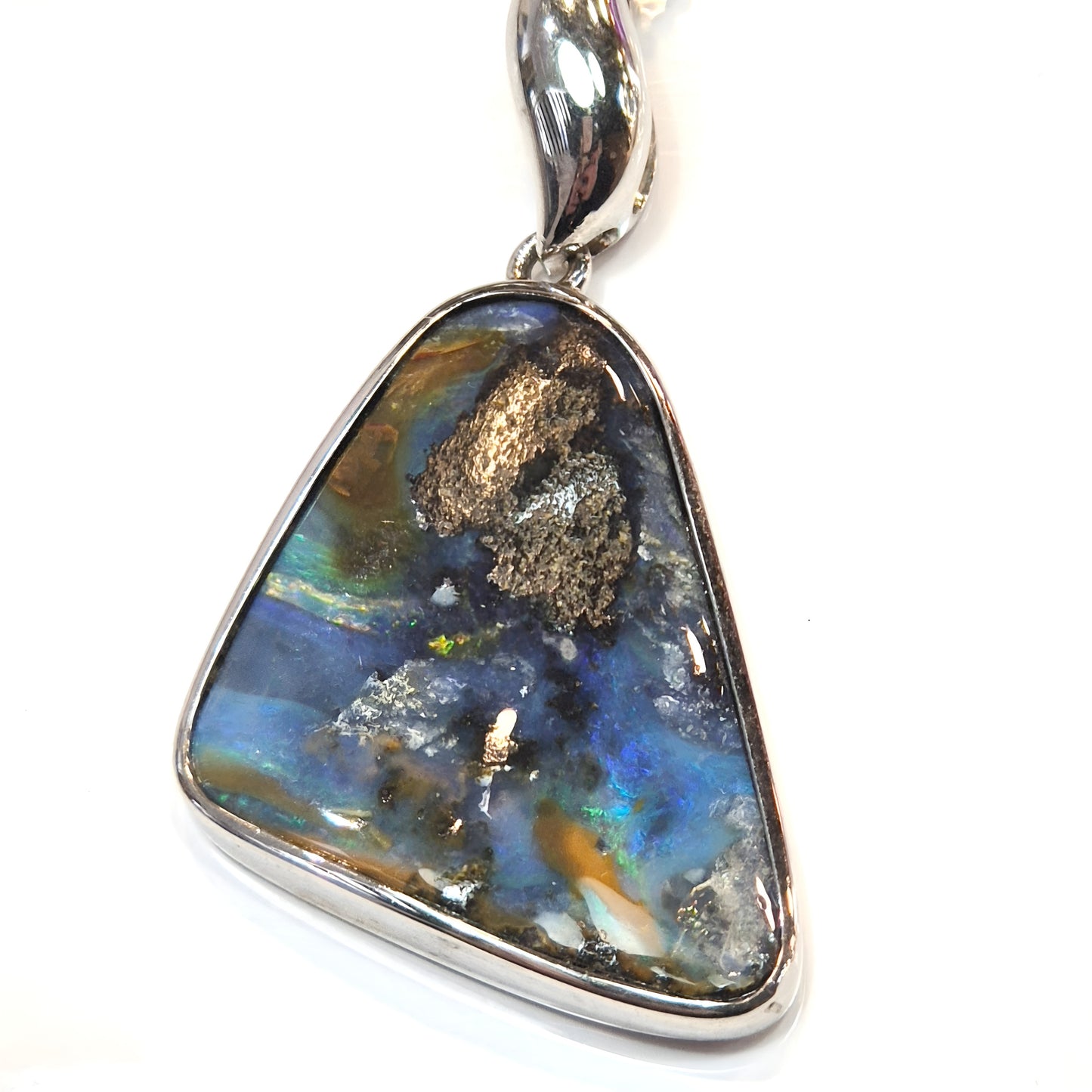 Natural Boulder Opal Pendant - Queensland
